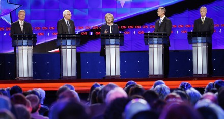 Presidential candidates pose prior to first Democratic Debate in Las Vegas, Nevada, United States - 14 Oct 2015
