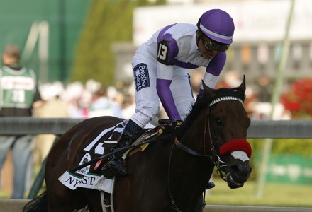 Jockey Mario Gutierrez Aboard Nyquist Celebrates Editorial Stock Photo ...