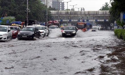 Traffic Amid Waterlogging After Heavy Rain Editorial Stock Photo ...