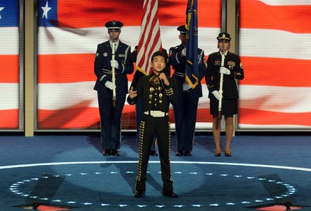 Sebastien De La Cruz sings the National Anthem at the DNC convention in Philadelphia, Pennsylvania, United States - 27 Jul 2016