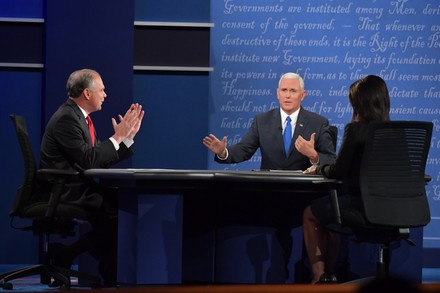 Tim Kaine and Mike Pence at the Vice Presidential Debate at Longwood Univserity, United States, Virginia - 04 Oct 2016