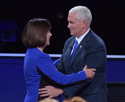 Mike Pence greets his wife Karen after Vice Presidential Debate at Longwood Univserity, United States, Virginia - 04 Oct 2016