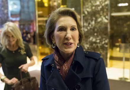 Former Republican presidential primary candidate Carly Fiorina visits Trump Tower, New York, United States - 12 Dec 2016