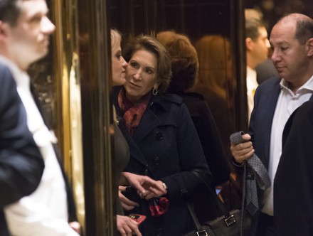 Former Republican presidential primary candidate Carly Fiorina visits Trump Tower, New York, United States - 12 Dec 2016