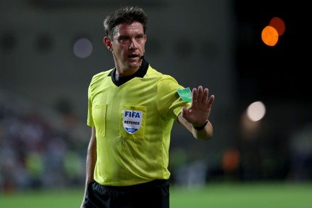 Referee Matej Jug Slovenia Gestures During Editorial Stock Photo ...