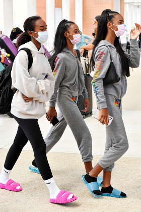 Exclusive - Daughters of Sean Combs (Puff Daddy) leave the Venice airport, Italy - 01 Sep 2021