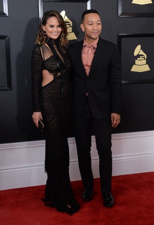 Chrissy Tiegen and John Legend arrive for the 59th annual Grammy Awards in Los Angeles, California, United States - 12 Feb 2017