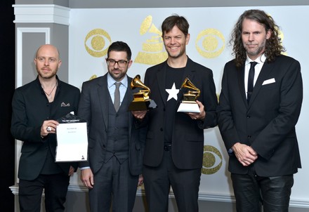 Jason Lindner, Mark Guiliana, Donny McCaslin and Tim Lefebvre win an award at the 59th annual Grammy Awards in Los Angeles, California, United States - 12 Feb 2017