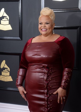 Tamela Mann arrives for the 59th annual Grammy Awards in Los Angeles, California, United States - 12 Feb 2017