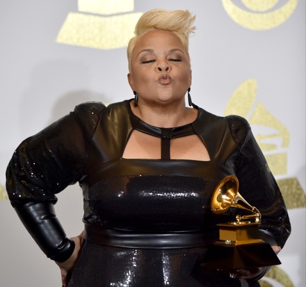 Tamela Mann wins an award at the 59th annual Grammy Awards in Los Angeles, California, United States - 13 Feb 2017