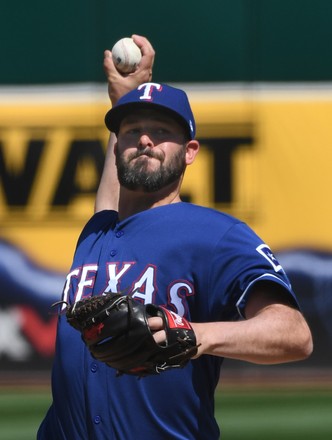 Texas Rangers Reliever Mike Hauschild Throws Editorial Stock Photo ...