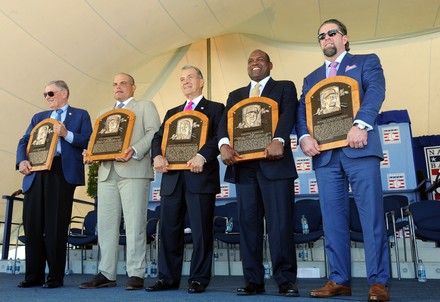 MLB Hall of Fame , Jbud Selig, Ivan Rodriguez, John Scherholz, T, Cooperstown, New York, United States - 30 Jul 2017