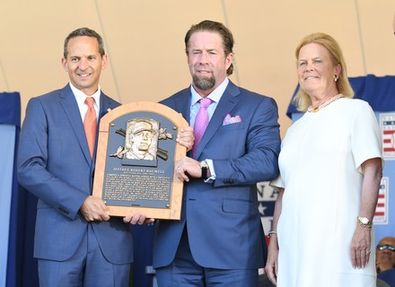 MLB Hall of Fame , Jeff Idelson and Jeff Bagwell and Jane Forbes, Cooperstown, New York, United States - 30 Jul 2017