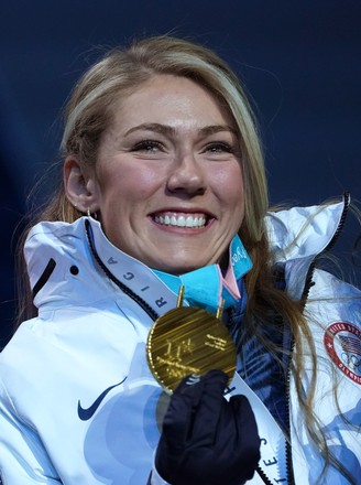 Gold Medalist American Mikaela Shiffrin Celebrates Editorial Stock ...