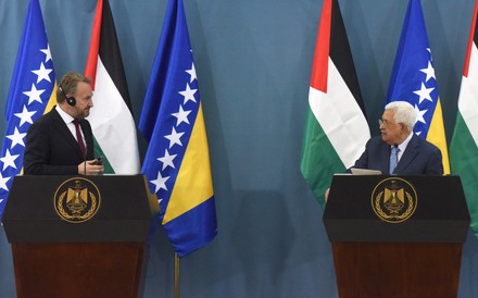 Bakir Izetbegovic And Palestinian President Mahmoud Abbas In Ramallah, West Bank - 29 Aug 2018