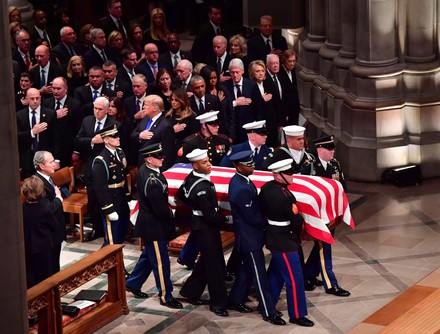 President George H. W. Bush funeral at National Cathedral, Washington, District of Columbia, United States - 05 Dec 2018