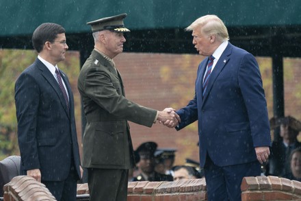 Trump at Ceremony for Joint Chiefs of Staff Mark Milley, Arlington, United States - 30 Sep 2019