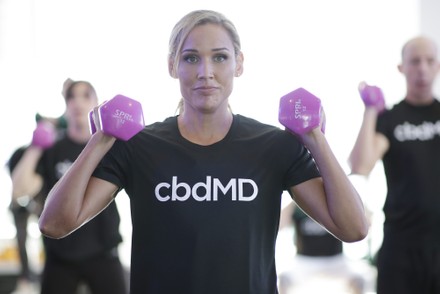 Olympic bobsledder Lolo Jones hosts workout at cbdMD event, New York, United States - 01 Oct 2019