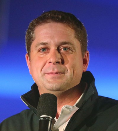 Federal Conservative Party leader Andrew Scheer at 2019 election campaign stop in Richmond, BC, British Columbia, Canada - 21 Oct 2019