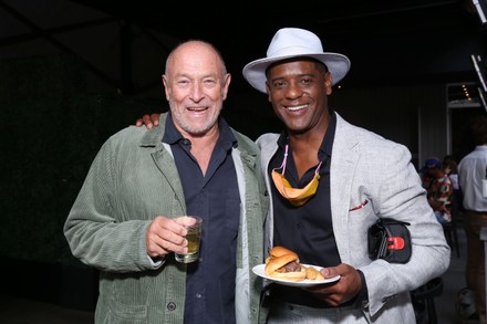 L.A. LAW alumni Corbin Bernsen and Blair Underwood attend the Broadway opening party for Pass Over, held at the Renaissance Hotel, on September 12, 2021, in New York City.