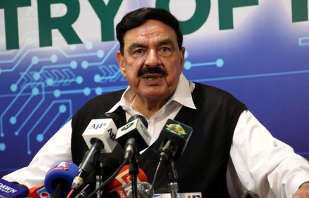 Sheikh Rasheed Ahmed Pakistans Interior Minister Editorial Stock Photo ...