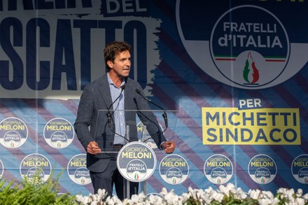 Giorgia Meloni and Enrico Michetti in Rome, Italy - 18 Sep 2021