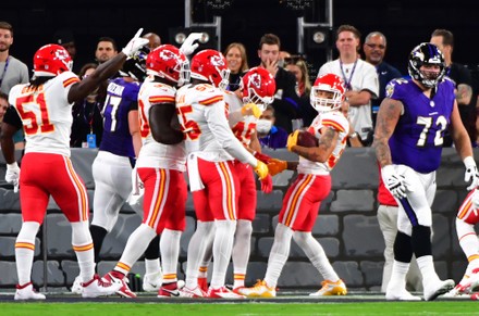 Baltimore, United States. 19th Sep, 2021. Baltimore Ravens cheerleaders  return to the field after a year off because of the coronavirus pandemic  during the home opener against the Kansas City Chiefs at