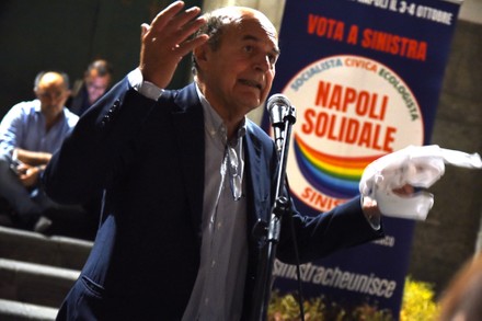 Gaetano Manfredi and Pier Luigi Bersani: Electoral tour in Naples, Campania, Italy - 20 Sep 2021
