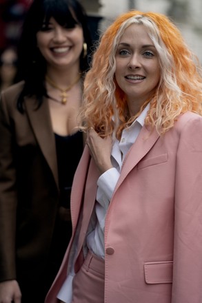 Portia Freeman (on right) with Daisy Lowe - London Fashion Week Spring Summer 2022., Dartmouth House, London, UK - 20 Sep 2021
