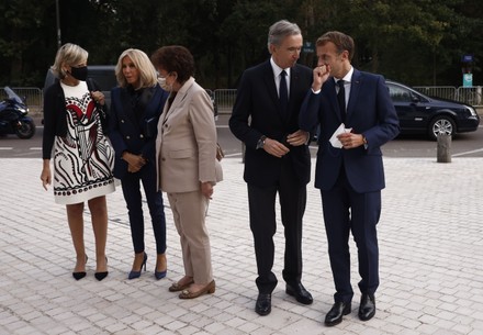 French President Emmanuel Macron at Fondation Louis Vuitton, Paris, France - 21 Sep 2021