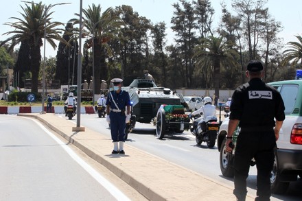 The convoy carrying the coffin of former Algerian President Abdelaziz Bouteflika drives on its way to the El Alia cemetery, Algiers - 19 Sep 2021