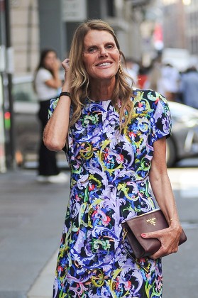 Anna Dello Russo walking downtown with her boyfriend Angelo Gioia, Milan, Italy - 17 Sep 2021