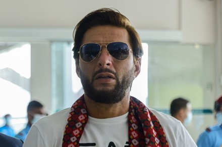 Sahid Afridi Arrives at the Capital for National League, Kathmandu, Nepal - 23 Sep 2021