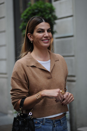 Bianca Brandolini walks with friends in Milan, Italy - 23 Sep 2021