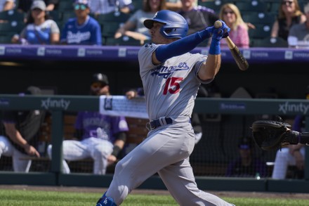 Los Angeles Dodgers Austin Barnes Hits Editorial Stock Photo - Stock Image