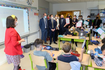 European Day of Languages, Banking and Beaune visit a school, France - 27 Sep 2021