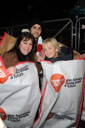 Stars sleep homeless to raise awareness for charity, London, Britain - 11 Nov 2010
