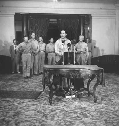 Gen Douglas Macarthur Speaking During Ceremony Editorial Stock Photo ...