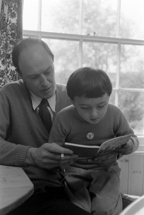 Roald Dahl Holding His Child Home Editorial Stock Photo   Stock Image