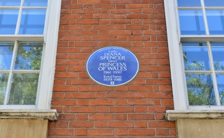 Blue Plaque erected in memory of Princess Diana at her former flat, in London, UK - 29 Sept 2021