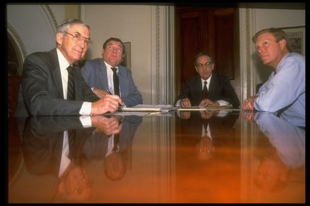 Richard A. Gephardt;George J. Mitchell;Daniel Rostenkowski;Lloyd M. Jr. Bentsen, Washington, District of Columbia, USA - 22 Oct 1990