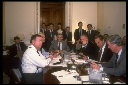 Daniel P. Moynihan;William V. Jr. Roth;David L. Boren;Lloyd M. Jr. Bentsen;Robert W. Packwood, Washington, District of Columbia, USA - 24 Oct 1990