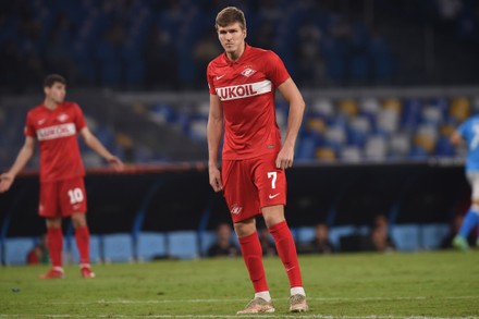 Ruslan Litvinov of Spartak Moscow shoots on goal during the UEFA