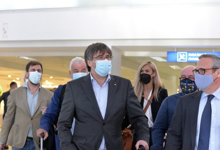 Puigdemont arrives at Alghero airport, Italy - 03 Oct 2021