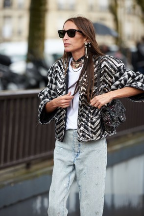 Chloe Harrouche Street Style Chanel Editorial Stock Photo - Stock Image