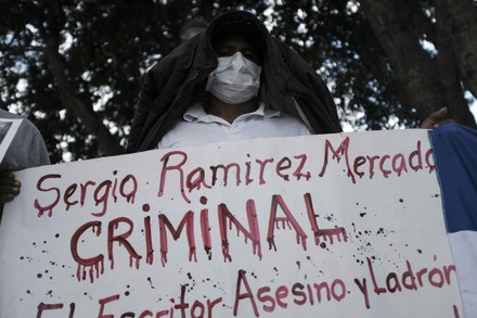 Protest in San Jose against citizenship of honor to Nicaraguan writer Sergio Ramirez, Costa Rica - 11 Oct 2021