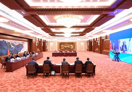China Beijing Li Zhanshu Uganda Parliament Speaker Talks - 21 Oct 2021
