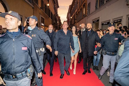 Quentin Tarantino strolls in Via Cndotti, Rome, Italy - 20 Oct 2021