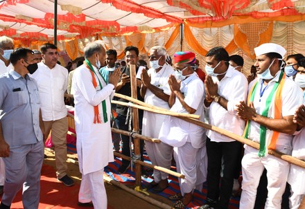 Rajasthan CM Ashok Gehlot In Nagaur, India - 22 Oct 2021 Stock Pictures ...