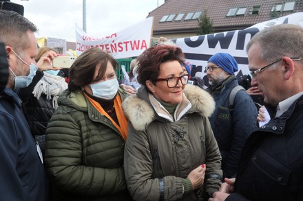 Protest in support of migrants in Michalowo, Poland - 23 Oct 2021